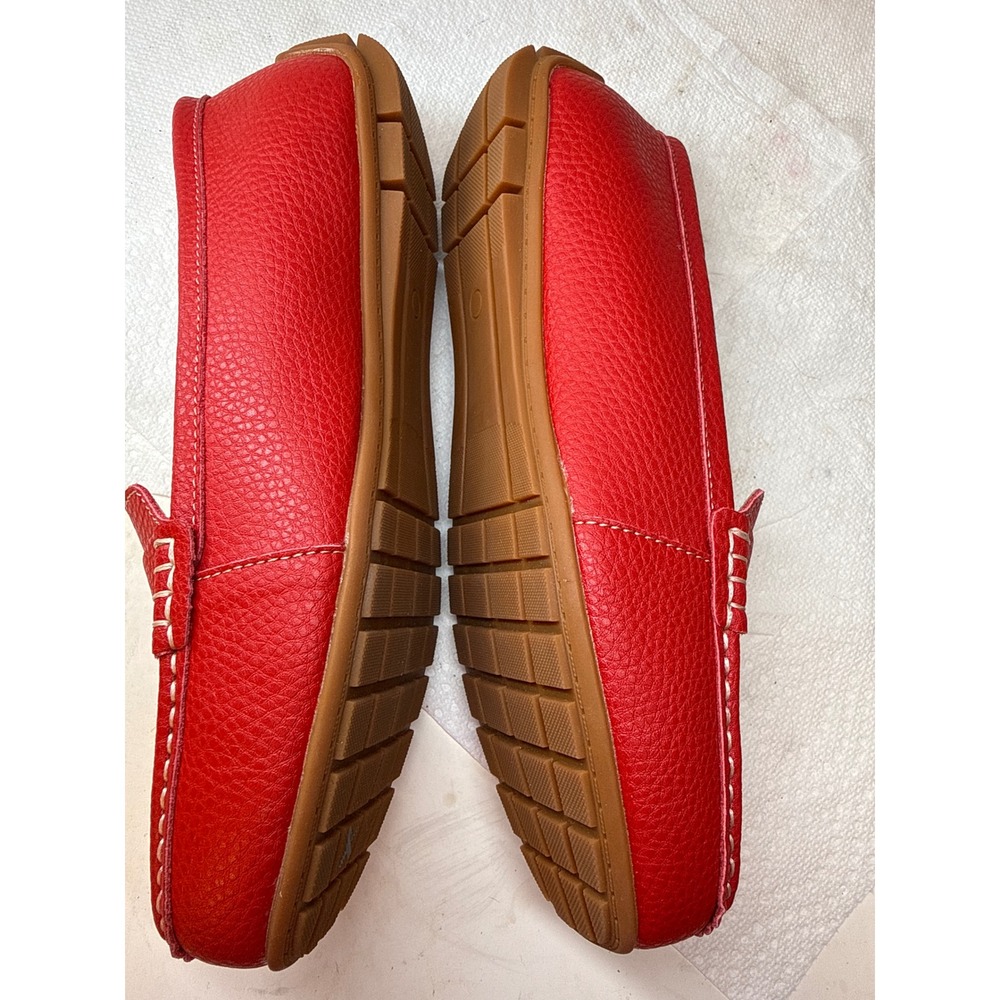 Kordal Red Pebbled Leather Penny Loafers Womens 9.5 Moccasins Slip On. Brand NEW - Picture 4 of 11